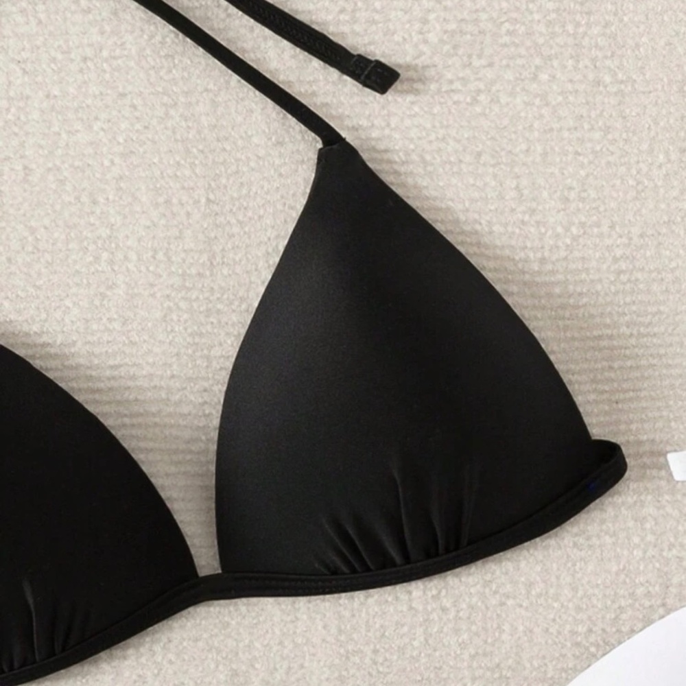 Shein Black Halter Push Up Bikini Top XS